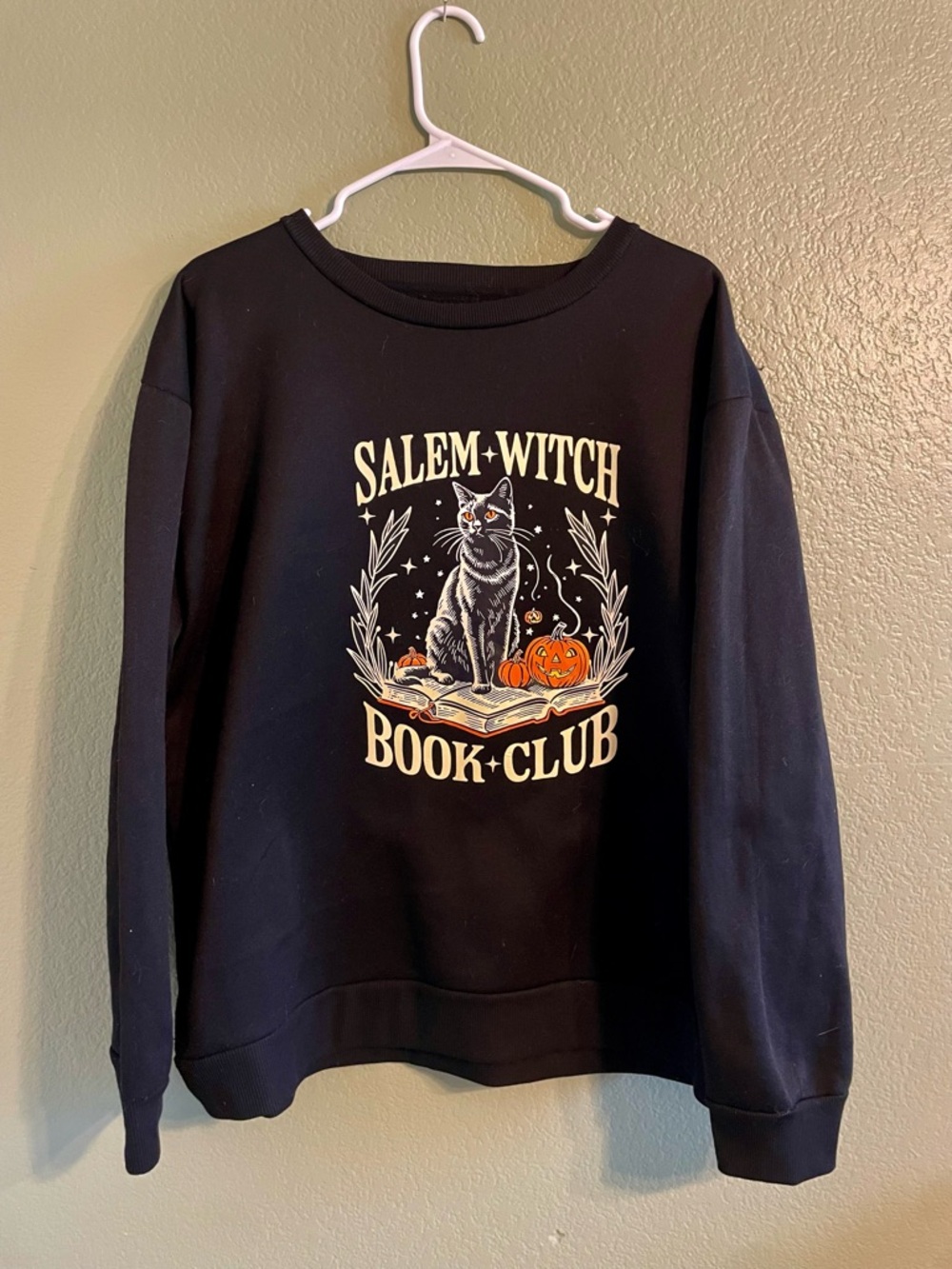 Salem Witch Book Club Black Graphic Sweatshirt